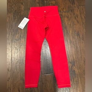 lululemon Lunar New Year Align High-Rise Pant 25" Dark Red Gold Size 8 New NWT